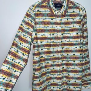 Topman printed cotton button down shirt size M